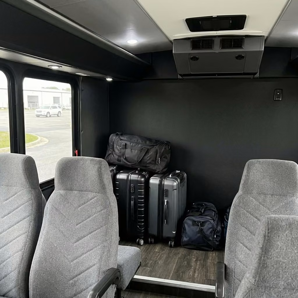 hobart 15 passenger minibus luggage area