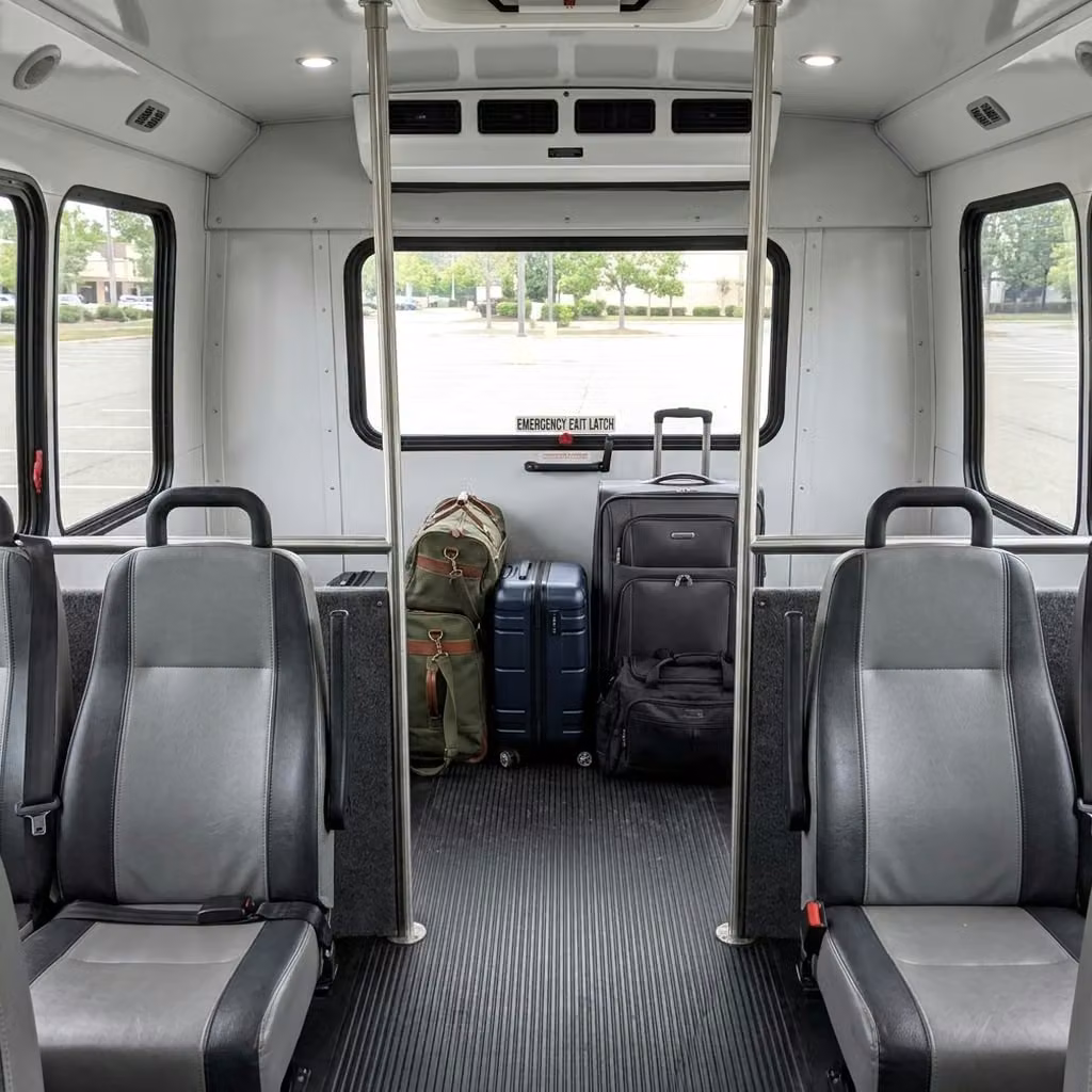 hobart 28 passenger minibus luggage area