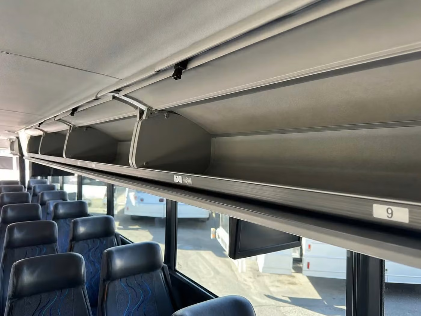 hobart 35 passenger minibus overhead storage