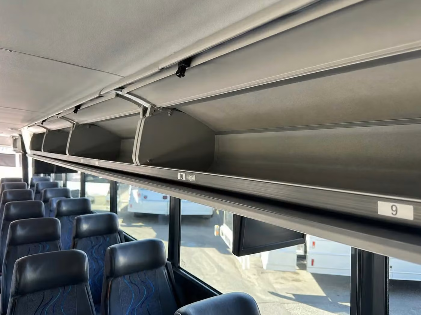 hobart charter bus overhead storage