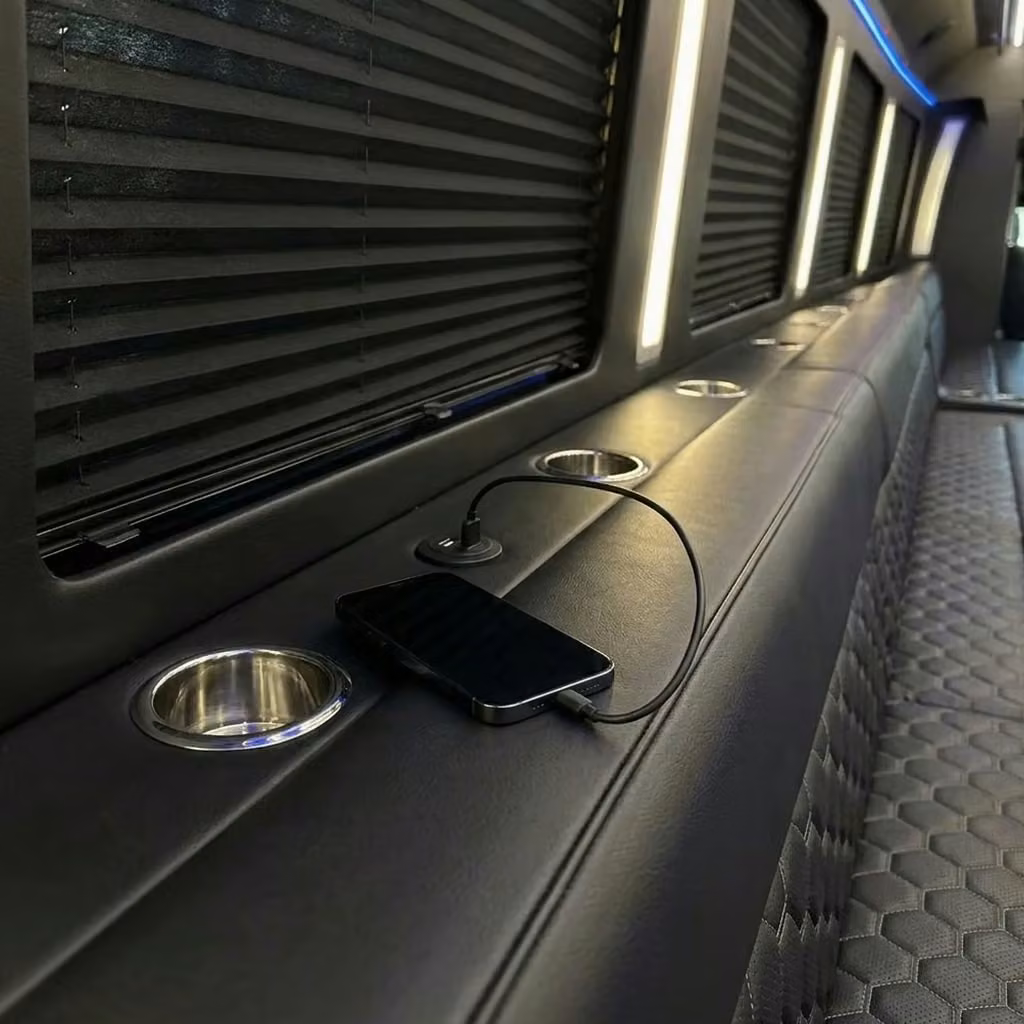 hobart party bus usb charging