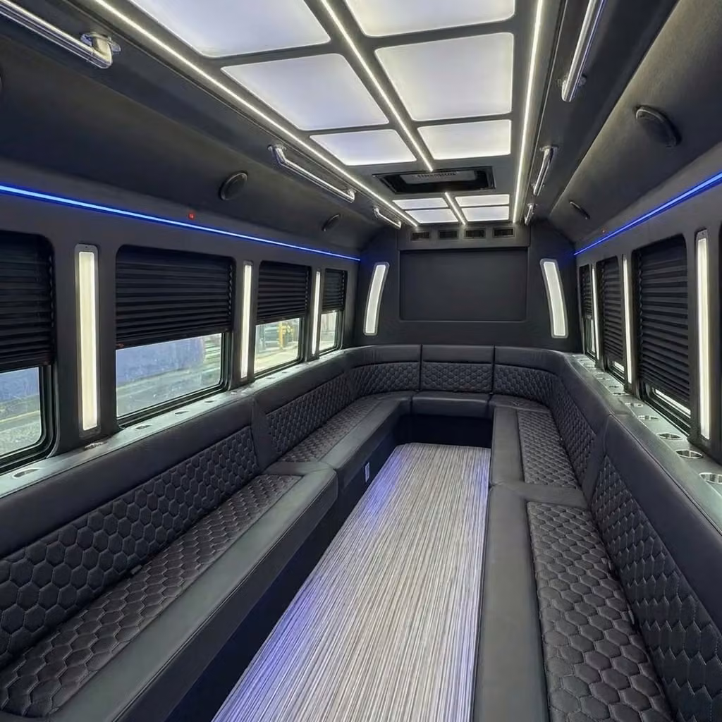hobart party bus wraparound seating