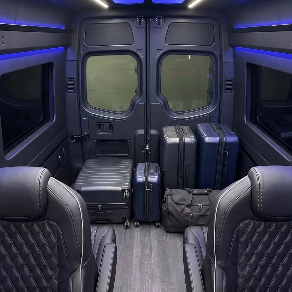 hobart sprinter van rental with driver luggage area