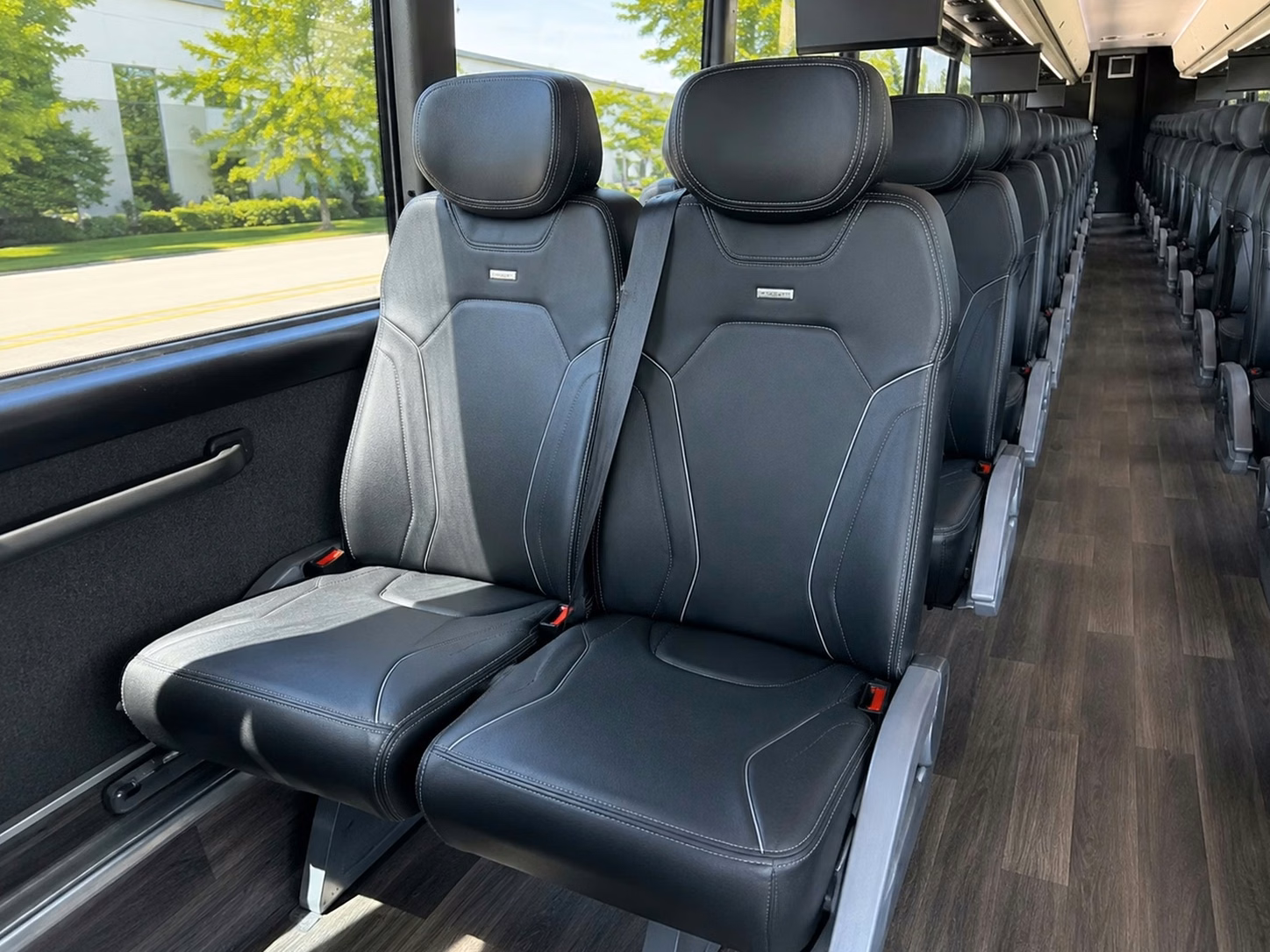 56 passenger charter bus inside
